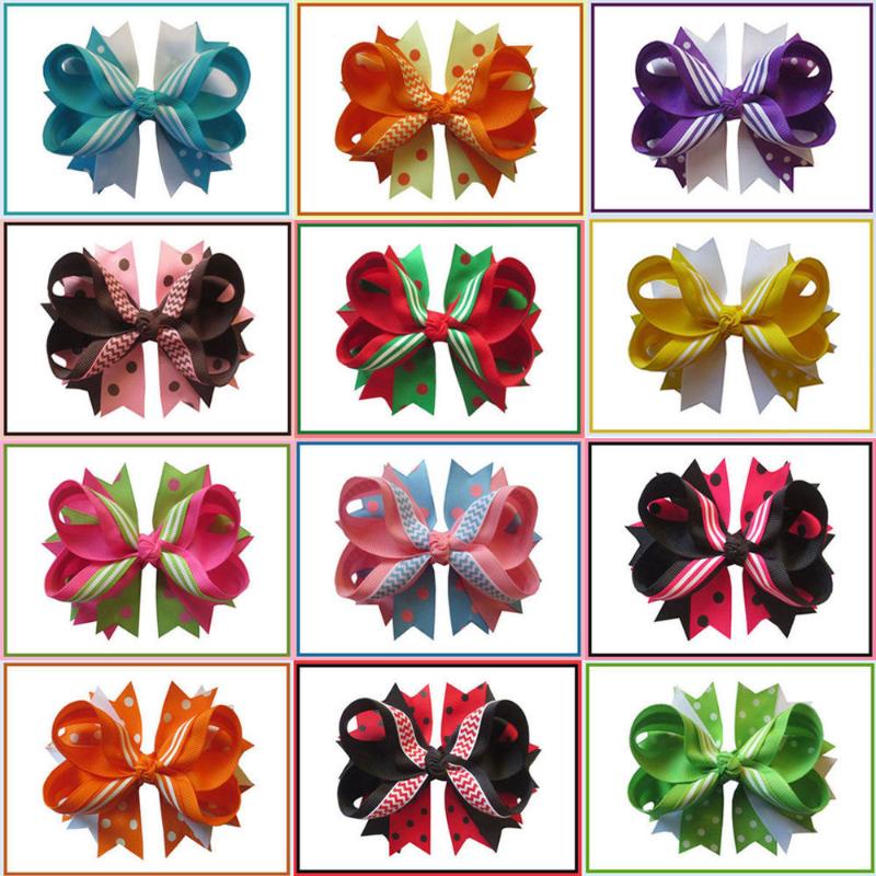 

20pcs Hand Customize made of 3/8 and 7/8grosgrain ribbons hot sale Bohemia Orchid Peony Flowers Hair Clip Hairpin CorsageFashio, As pic