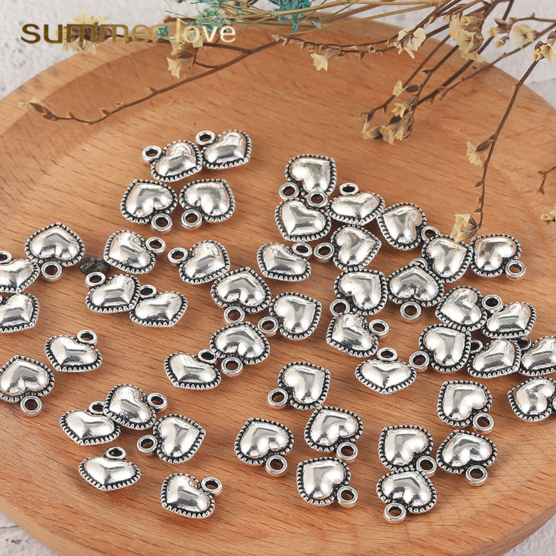 

Simple Silver Alloy Charm Pendant For Bracelet Necklace Earring Elephant Love Heart Angle Bee Pendant DIY Making Jewelry Accessories Gifts