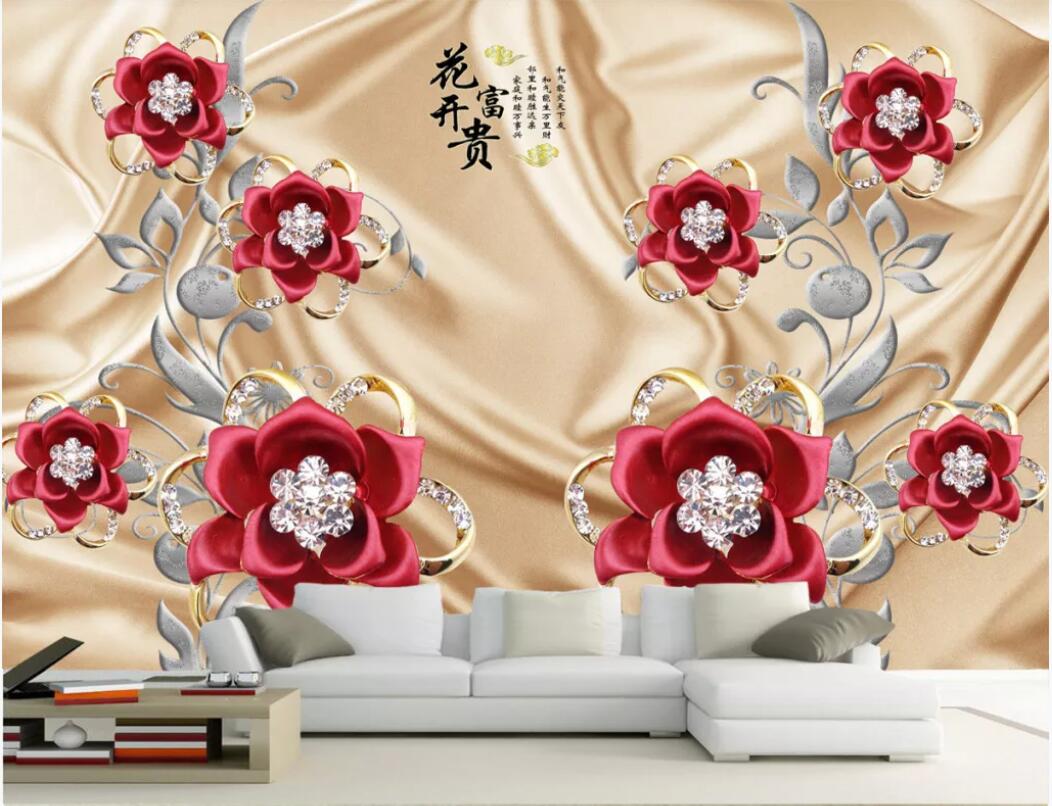 

3d room wallpaper custom photo mural Upscale atmospheric luxury silk diamond jewelry background wall wall art canvas wallpaper for walls 3 d, Non-woven fabric