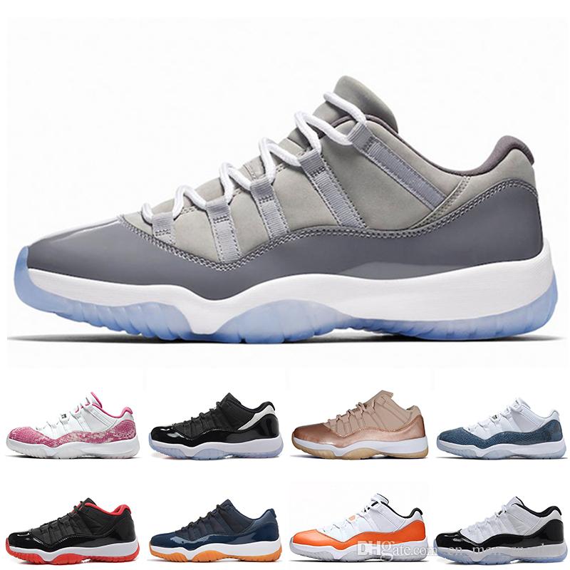 pas cher chaude 11 11 S Cool Gris Orange transe hommes de basket ball Chaussures univers Sneakerskin Marine Concord hommes femmes de sport Design