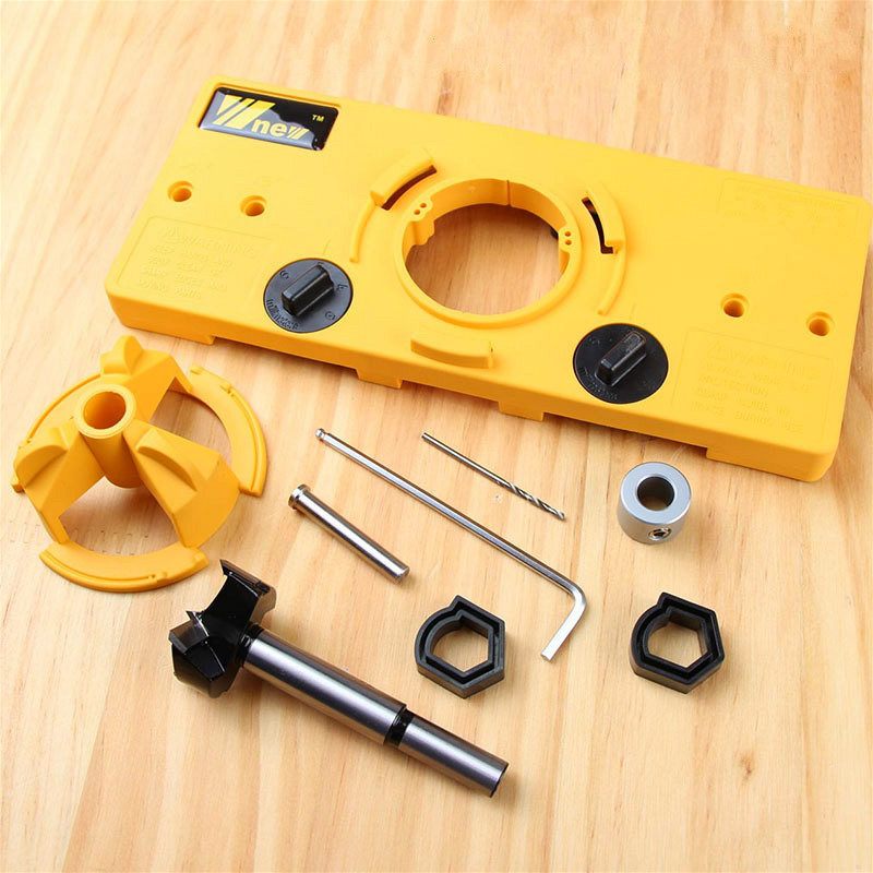 

35MM Cup Style Hinge Boring Jig Drill Guide Set Door Hole Template For wood Hole Locator Tool Hinge Jig Drill Guide Tool