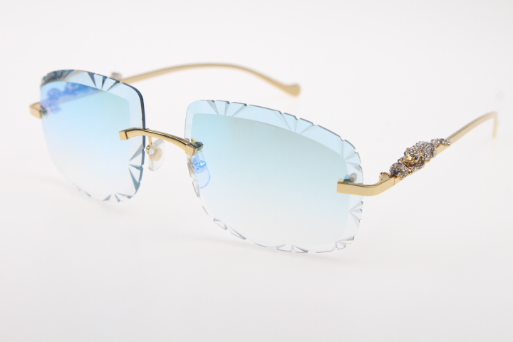 

fashion sunglasses for men 2020 unisex T8200761 leopard diamond series Sunglasses New Rimless Glasses Hot Unisex driver SunGlasses