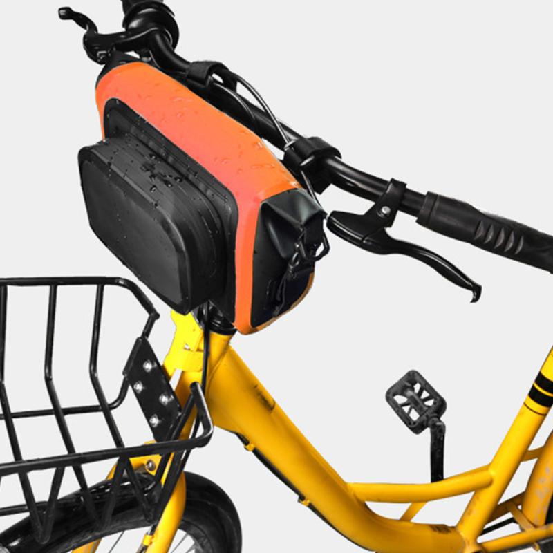 

8 Inch Pannier Multipurpose Bicycle Front Bag Travel Wear Resistant Outdoor Waterproof Cycling Adjustable Strap Large Capacity, Yellow