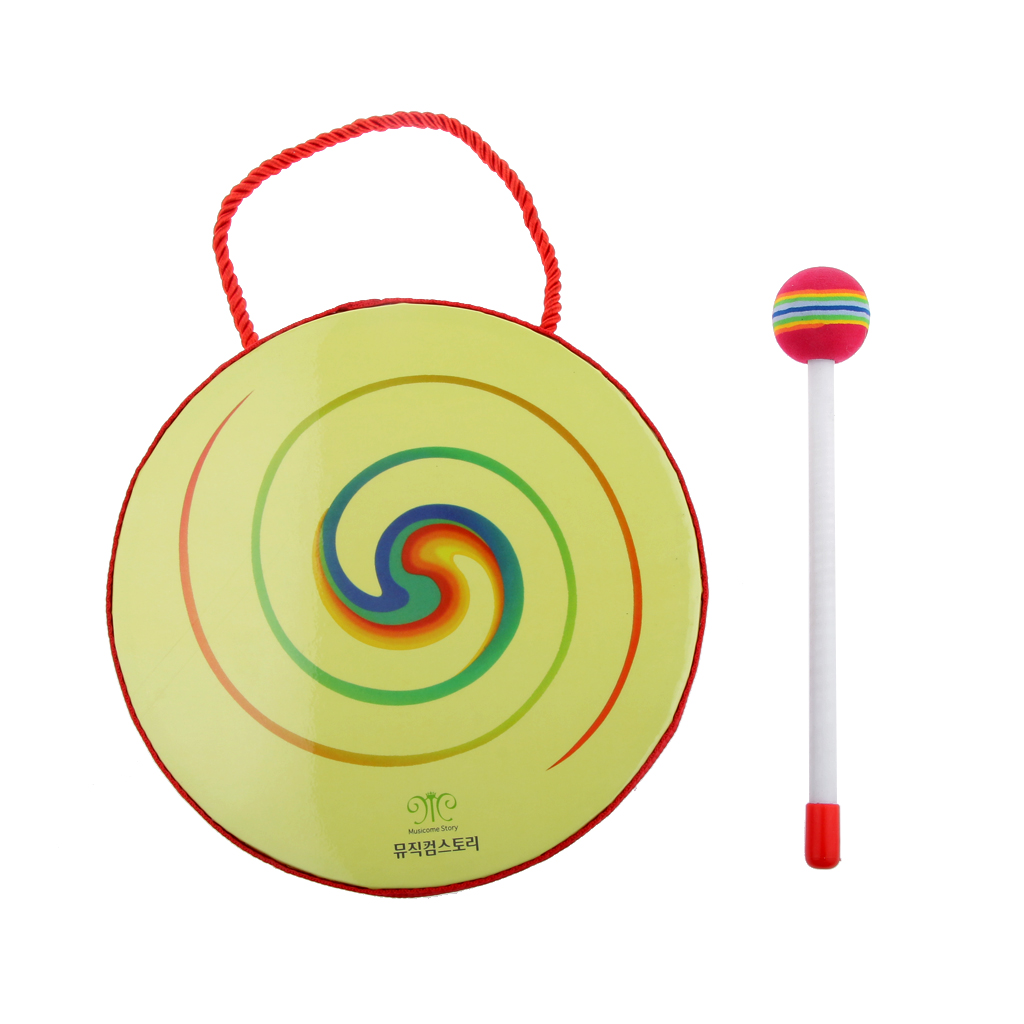 

Hand Crafted Hand Drum with Mallet Percussion Instruments Kids Educational Toys