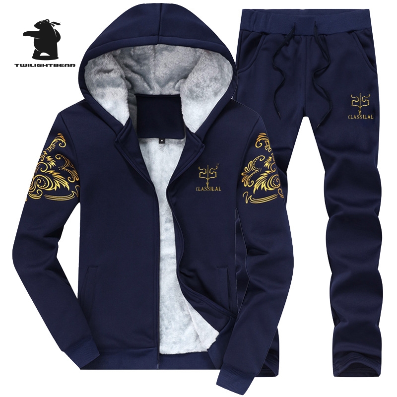 

Winter Men's Thicken Sweatshirts Suits Designer Printing Male Hoodies Fleece Jersey Suit Men Sportwear Leisure Suits 4XL BFDY7, Beige