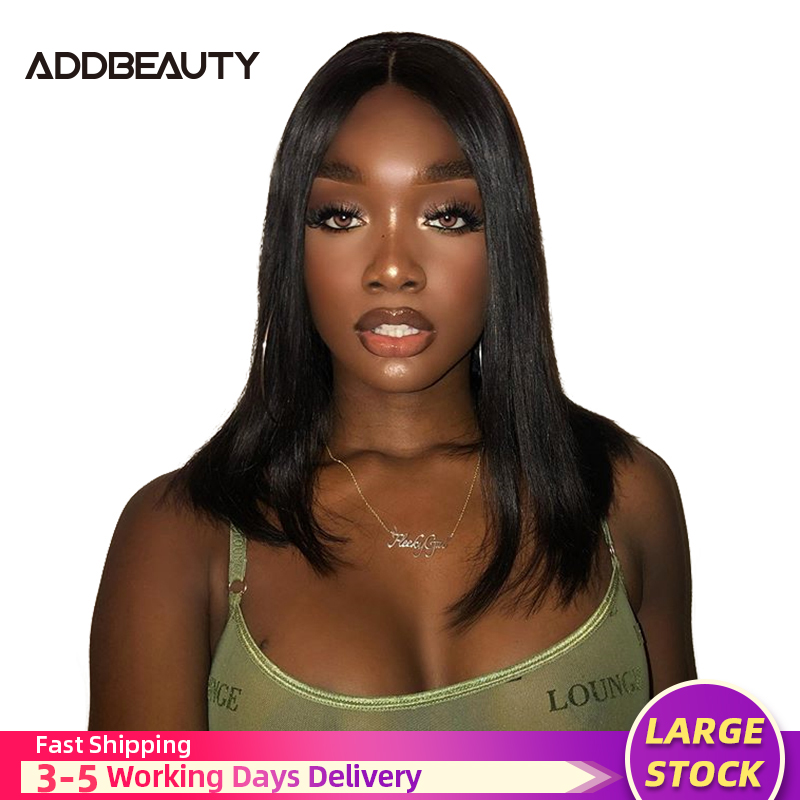

Brazilian Wig Straight Short Bob Lace Front Wigs Lace Front Human Hair Wigs Pre-plucked With Baby Hair 150%180% Density, As pic