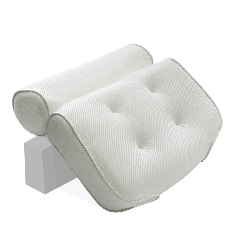 

Thickened Bath Pillow Soft SPA Headrest 3D Mesh Non-Slip Bathtub Pillow With Backrest Suction Cup Neck Cushion Bathroom Supply Accessories, White