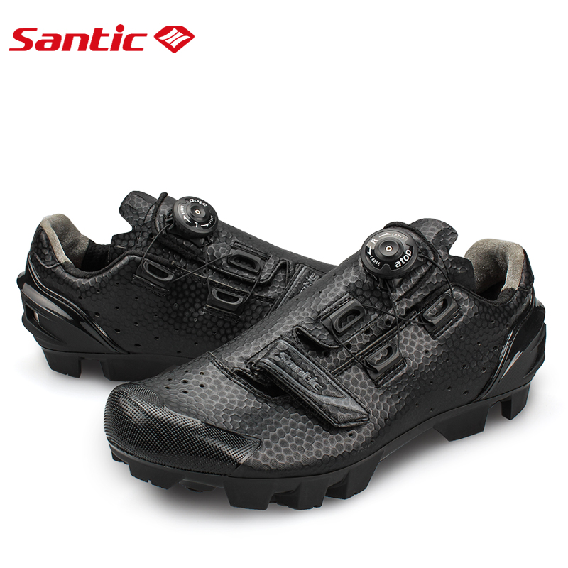 

Santic Men Cycling MTB Shoes Cycling mountain bike for Athletic Racing Team Bicycle Shoes Breathable Clothings S12025H, Black