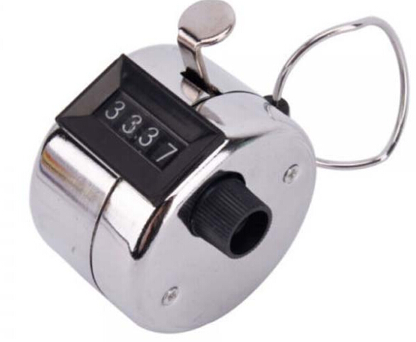 

FEDEX DHL Free Shipping 50pcs/lot Metal Stainless Steel 4 Digit Manual Hand Tally Counter Mechanical Palm Click Counter Counters Silver