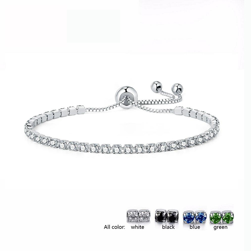 

Fashion Cubic Zirconia Tennis Bracelet & Bangle Adjustable Rhinestones Bracelet Charm Bracelet For Women Bridal Wedding Jewelry, Golden;silver