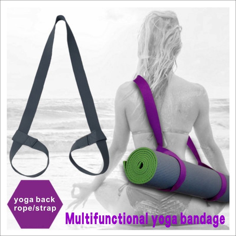 

Adjustable Yoga Mat Belts Carrier Tie Rope Strap Bundle Exercise Yoga Stretch Belt Fitness Accessories Pilates Mat Strap, Black
