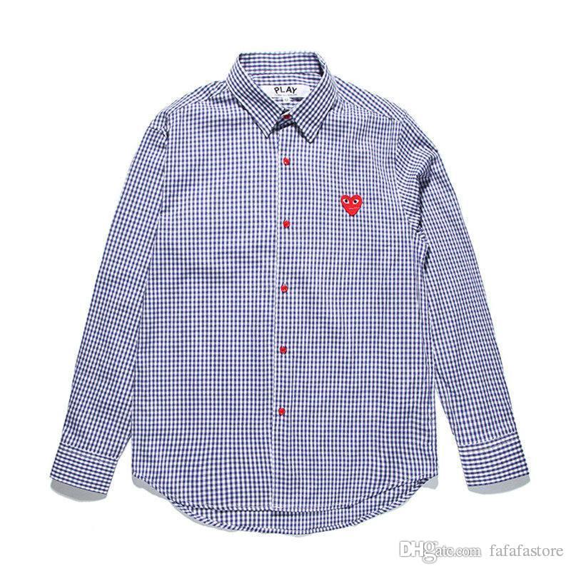 

Best Quality Heart Emoji PLAY C333 Royal Blue Men Women Long Shirt Blouse lattice Com Long Sleeve Des Garcons T-shirt, White