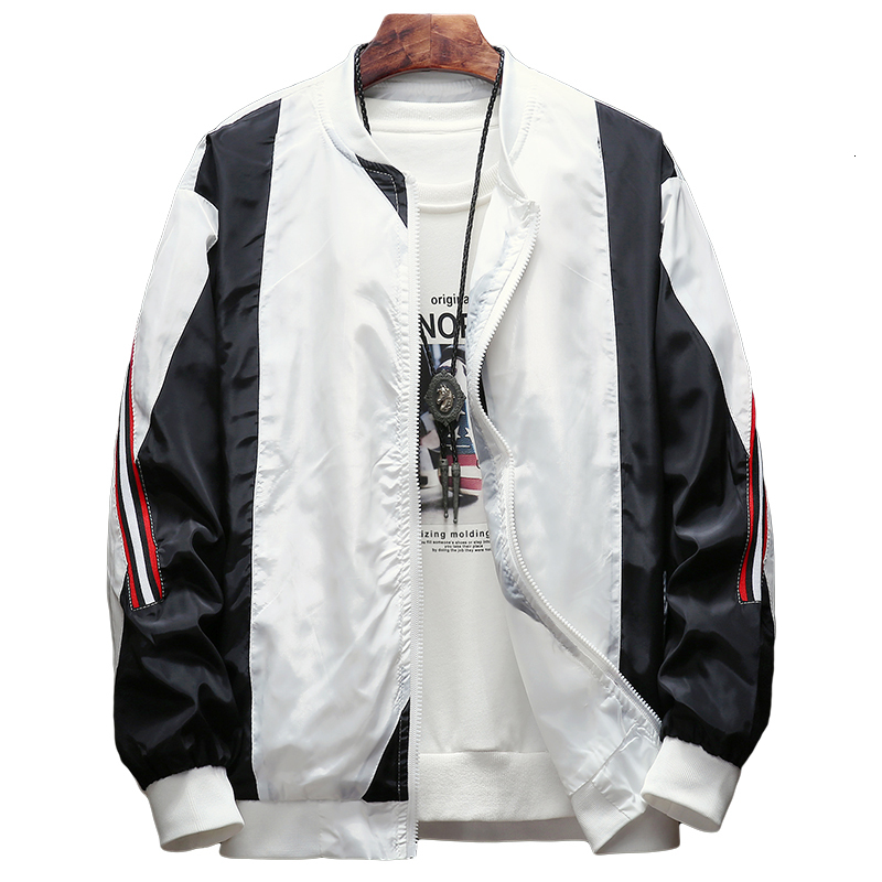

Bomber Jackets Men 2019 New S Mens Hooded Jackets Coats Outerwear Patchwork Zipper Lightweight Windbreaker Jacket Big Size, Black