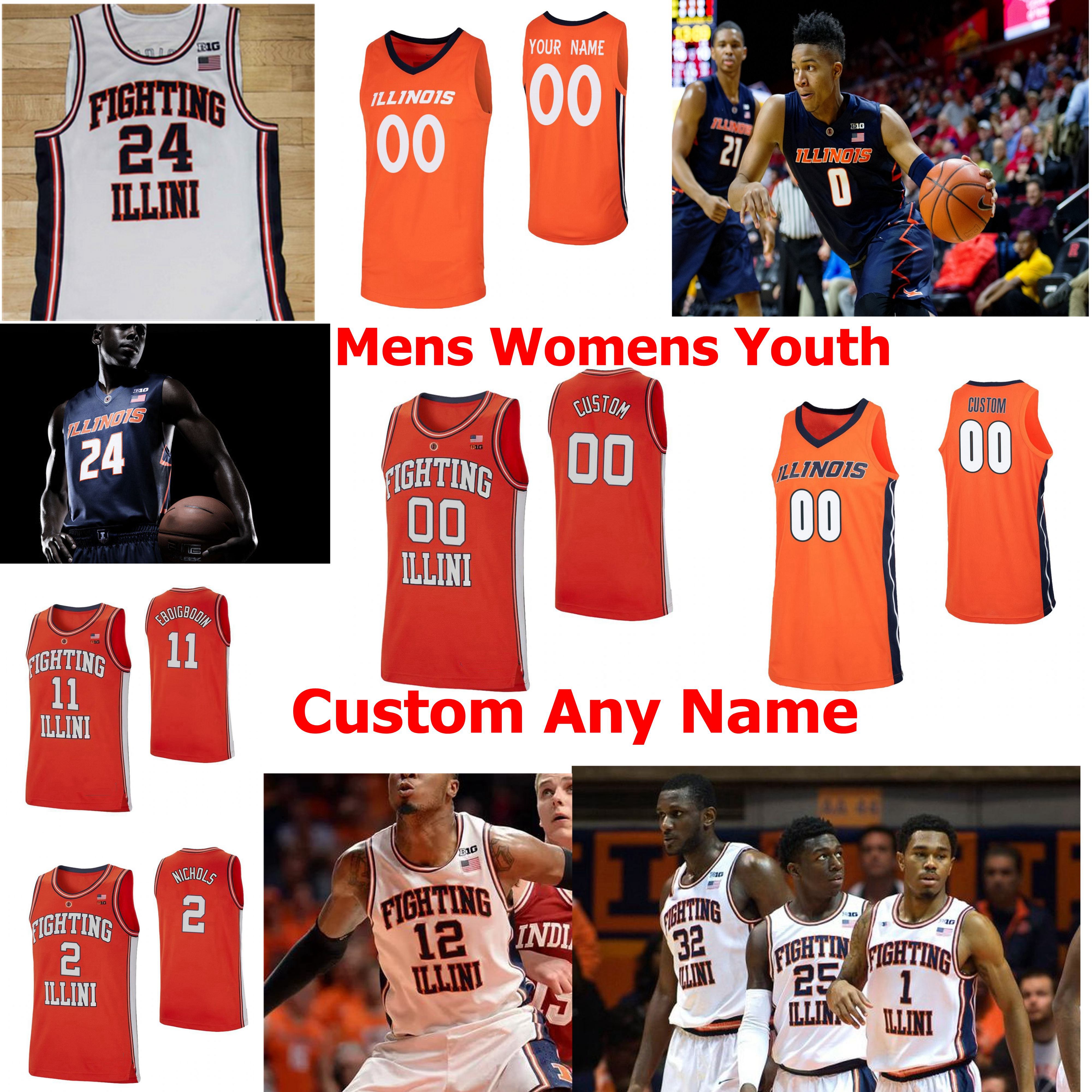 

Illinois Fighting Illini Jerseys Deron Williams Jersey Meyers Leonard Alan Griffin Trent Frazier Basketball Jerseys Custom Stitched, Womens 2018 white retro