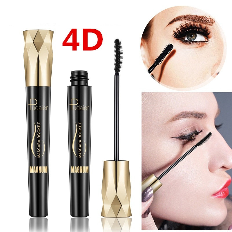 

1 Pcs 4D Waterproof Mascara Volume Fiber Lengthening Eyelashes Thick Black Ink Rimel Lashes Curling Eye Mascara, 1pcs