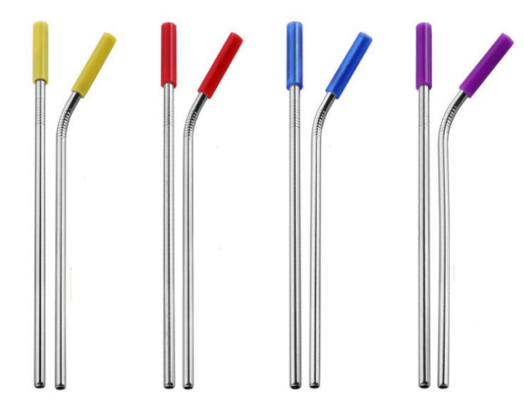 

1000pcs Stainless Steel Straws Reusable Metal 8.5/10.5 Inch Drinking Straws with Silicone Tips for Beverage Mugs SN2245