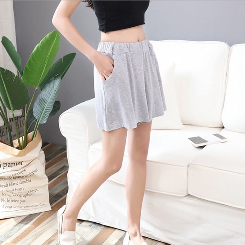 

2020 Women's Shorts Fashion Trend Casual Short Modal Soft Plus Size Wide Leg Shorts Simple Loose Style Women's Sports, Rose red