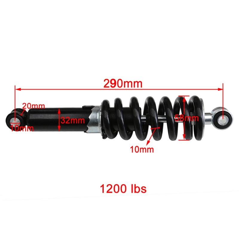 

TDPRO 1200lbs 290mm Rear Absorber Motorcycle Suspension for 50cc 70 90cc 110cc 125cc ATV Go Kart Pit Dirt Trail Bike