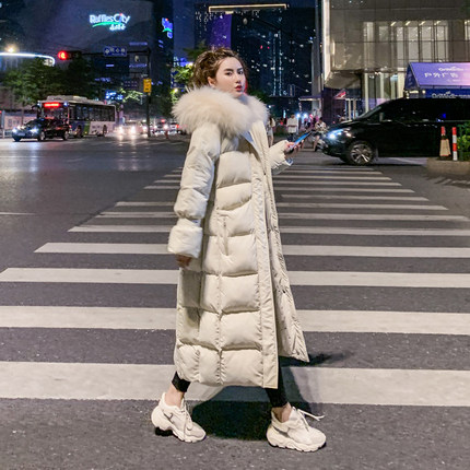 

Cotton jacket new fashion wild loose coat women long paragraph over the knee winter down jacket winter black white