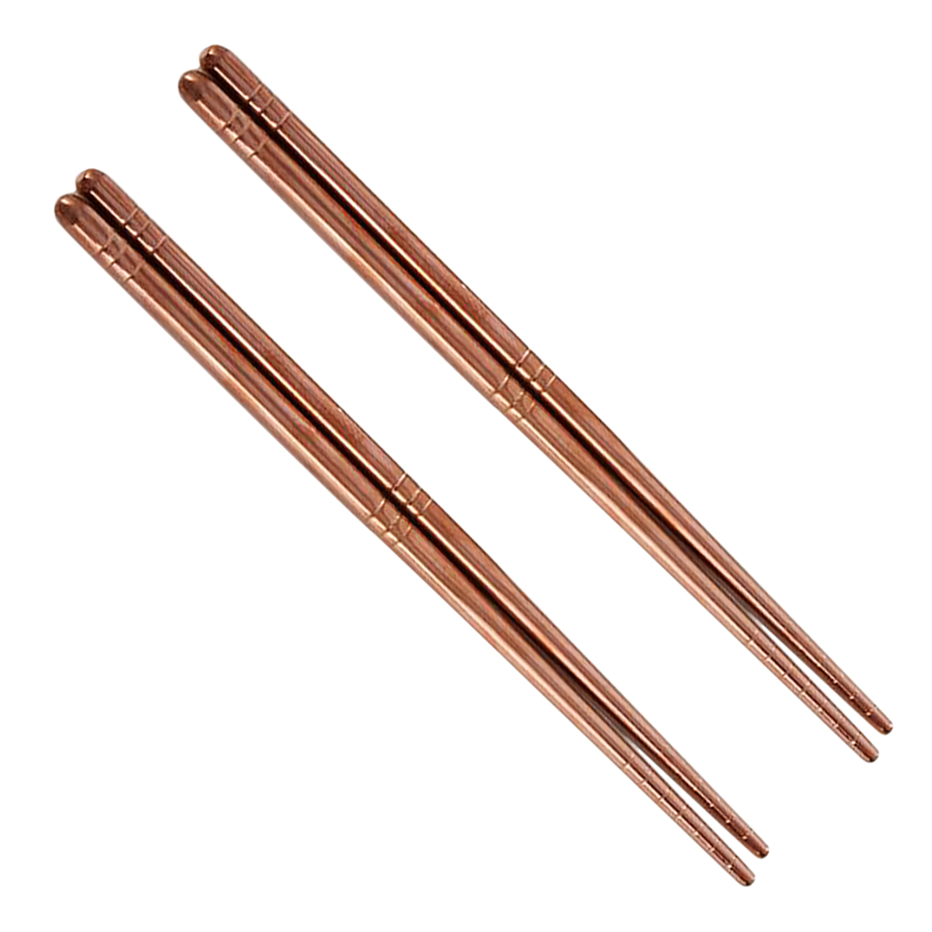 

2 stainless steel chopsticks metal reusable chopsticks dinnerware rose gold