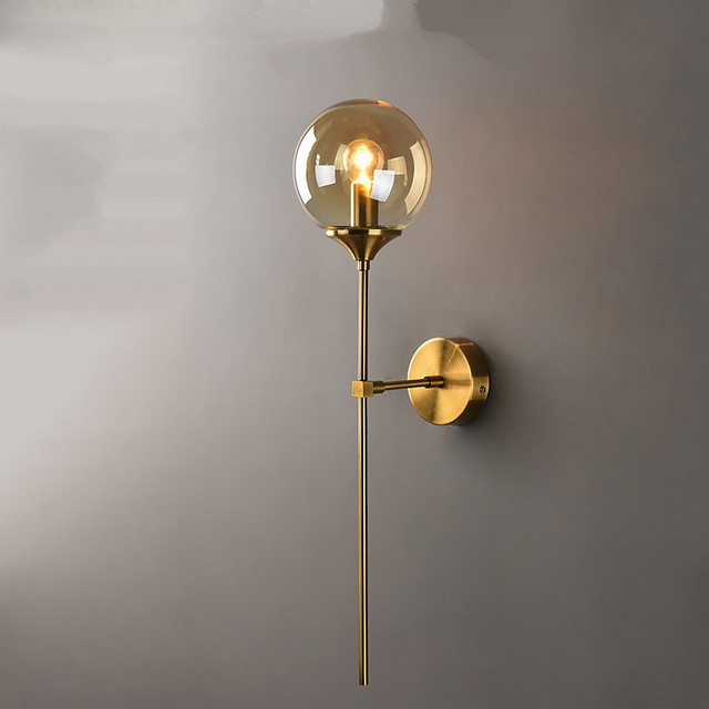 

Modern E14 Glass Wall Lamp Gold Led Wall Light Fixtures for Home Decor Bedroom Bathroom Mirror Lights Nordic Indoor Luminaire