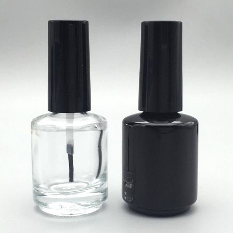 

15ml Empty Black Glass Nail Oil Bottle A Lid Brush, Professional Nail Polish Containers, Nail Decorartions Tool F2743