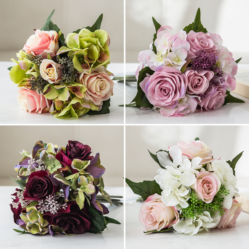 2019 Artificial Flower Rose Hydrangea Decoration Bride Holding