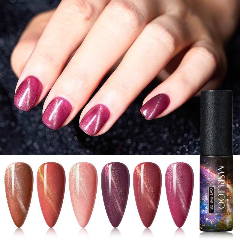

MSRUIOO Holographic Glitter Magnetic Gel Magnet Cat Eye Laser Nails Gel Polish Soak Off UV LED Varnish Nail Art Lacquer 5ml, Aaj88966