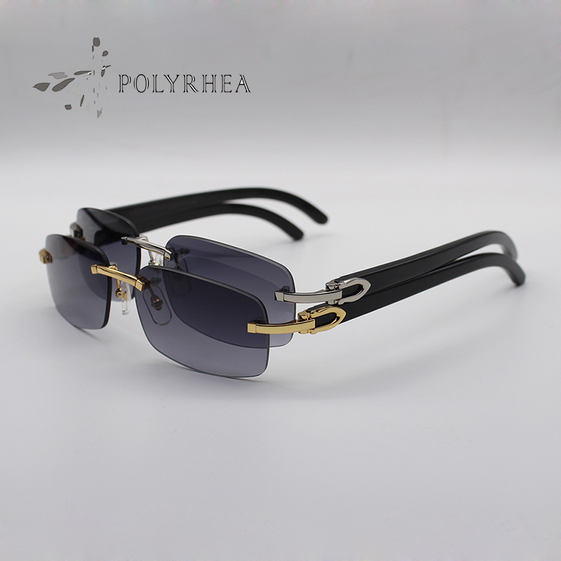 

Luxury Sunglasses Natural Buffalo Horn Glasses Men Women Rimless Brand Designer Black With Original Packaging Box Cases