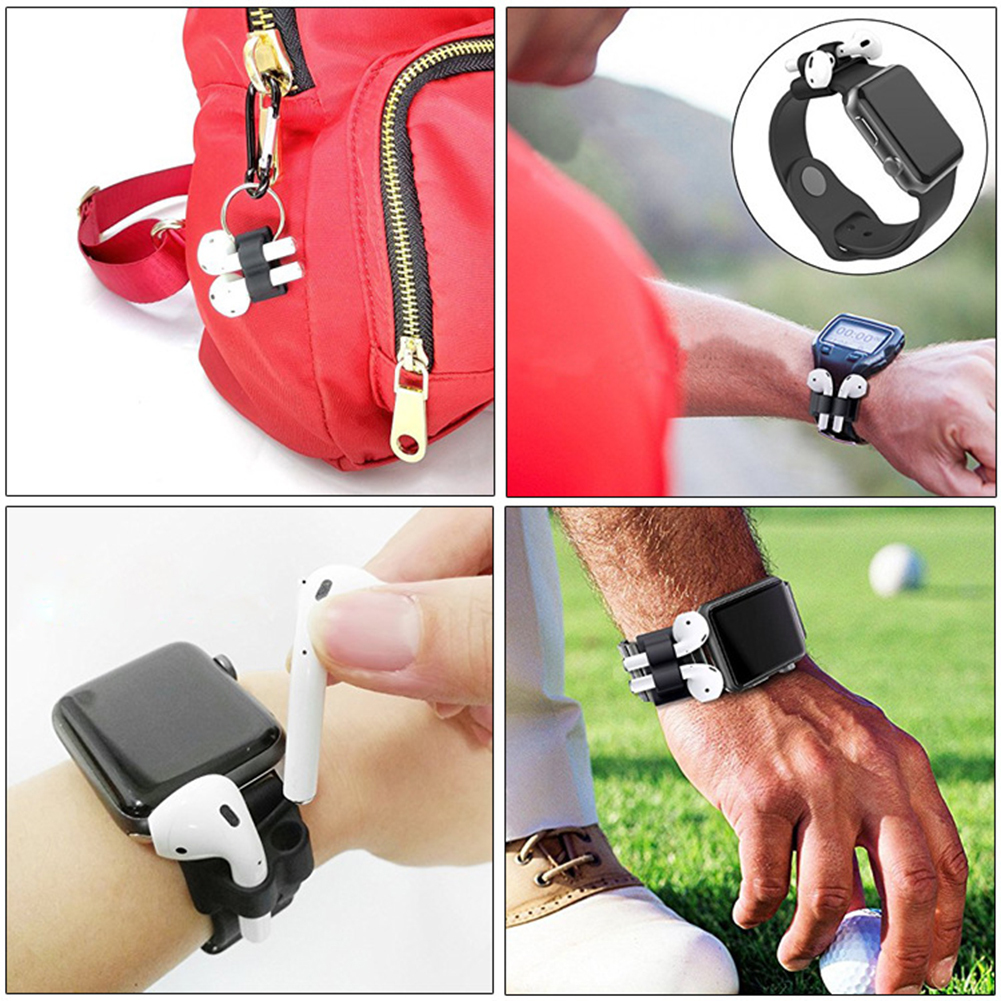 

New Colorful Silicone Protective Holder For AirPods Portable Anti-lost Strap Silicone Case wireless headphone Accessories