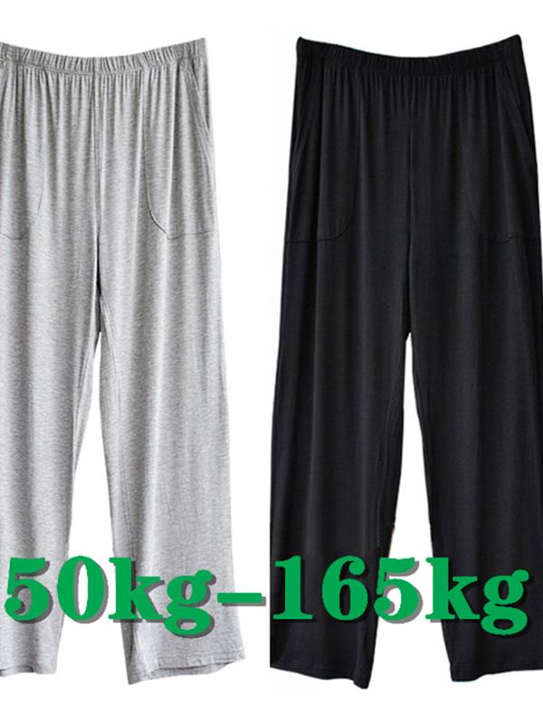 

Largo Johns Pajamas For Men Overweight Pants Underwear Men Sleepwear Home Pants Ropa Interior Pijama Hombre Loose Pant Oversized, Black