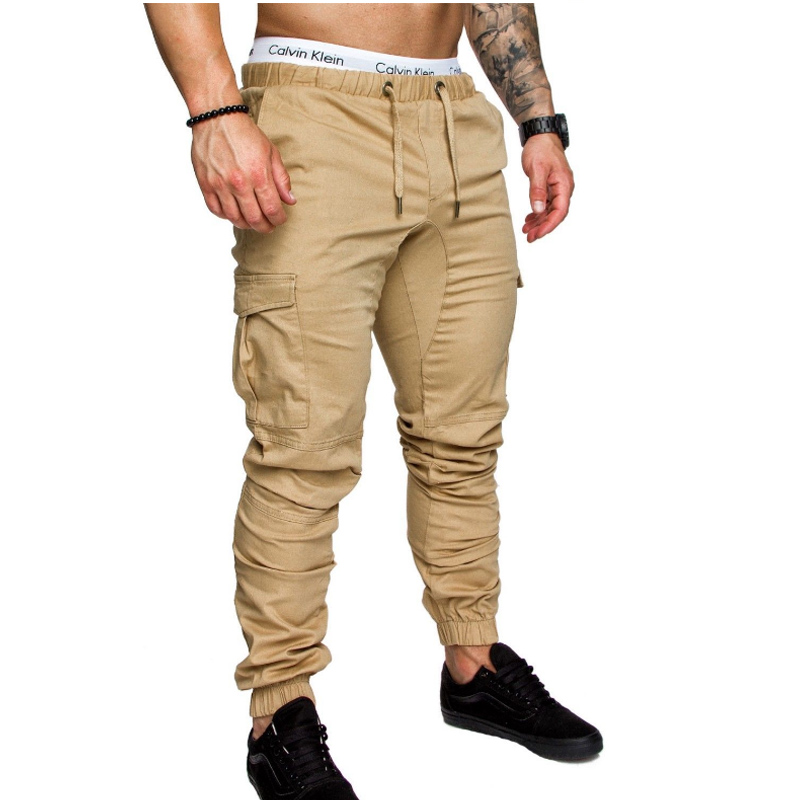

Zogaa 2019 New Arrival Cargo Pants Men Pockets Solid Elastic Waist Joggers Homme Casual Sweatpants Male Fashion Pants, Gray