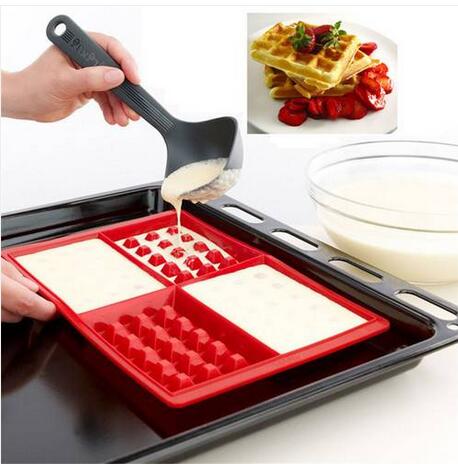 

Hot sales!!! Wholesales 4 Cavities Waffles Cake Chocolate Pan Baking Silicone Mold Cooking Tools Kitchen Accessories
