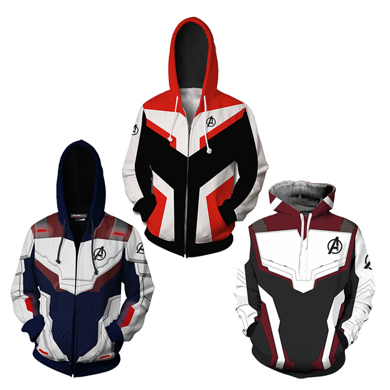 The 4 Endgame Quantum Realm Cosplay Costume Hoodies Men Hooded Zipper End Game Sweatshirt Jacket