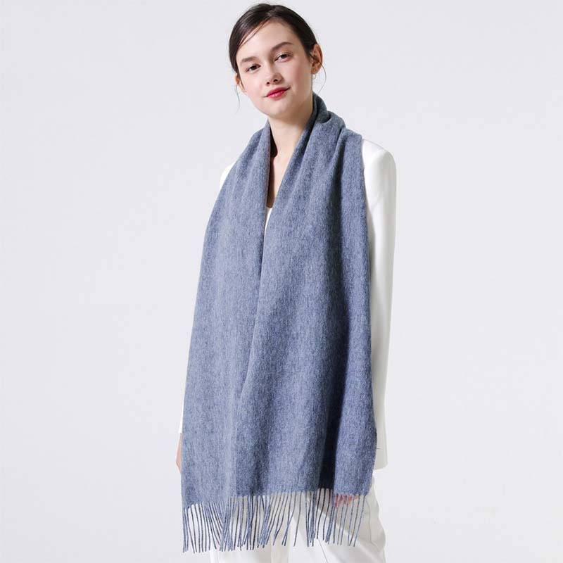 

2019 Winter LOGOMANIA SHINE Brand Luxury Scarf Women and Men Two Side Black Red Silk Wool Blanket Scarfs Fashion Designer Flower Scarves, Blue;gray