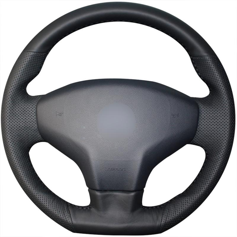 

Hand Sew Black Genuine Leather Car Steering Wheel Cover for Elysee C-Elysee 2014 New Elysee 301 2013-2016
