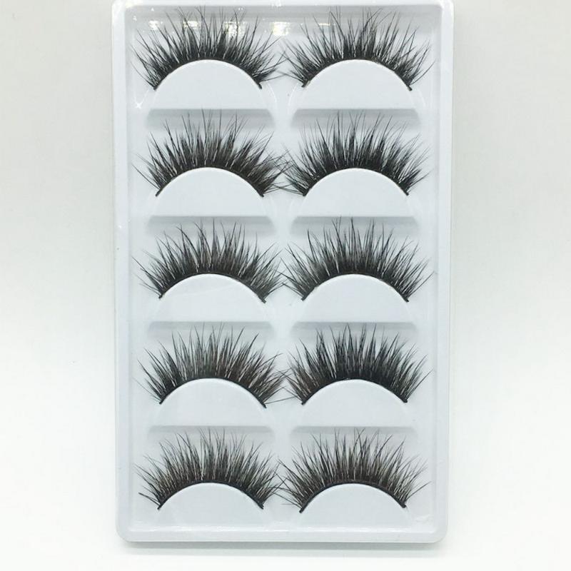 

5 Pairs False Eyelashes Makeup Set Fake Eyelashes 3D Handmade Hair Thick Eyelash Long Extension Womens Eye Makeup