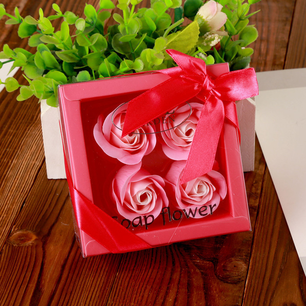 

Handmade Soap Flower Bouquet Roses Carnations Gift Box Wedding Home Valentine's Day bouquet Teacher's Day Christmas Gift, Red