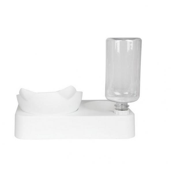 

double bowl pet corner neck protect cat water dispenser sturdy and anti-fall food grade material