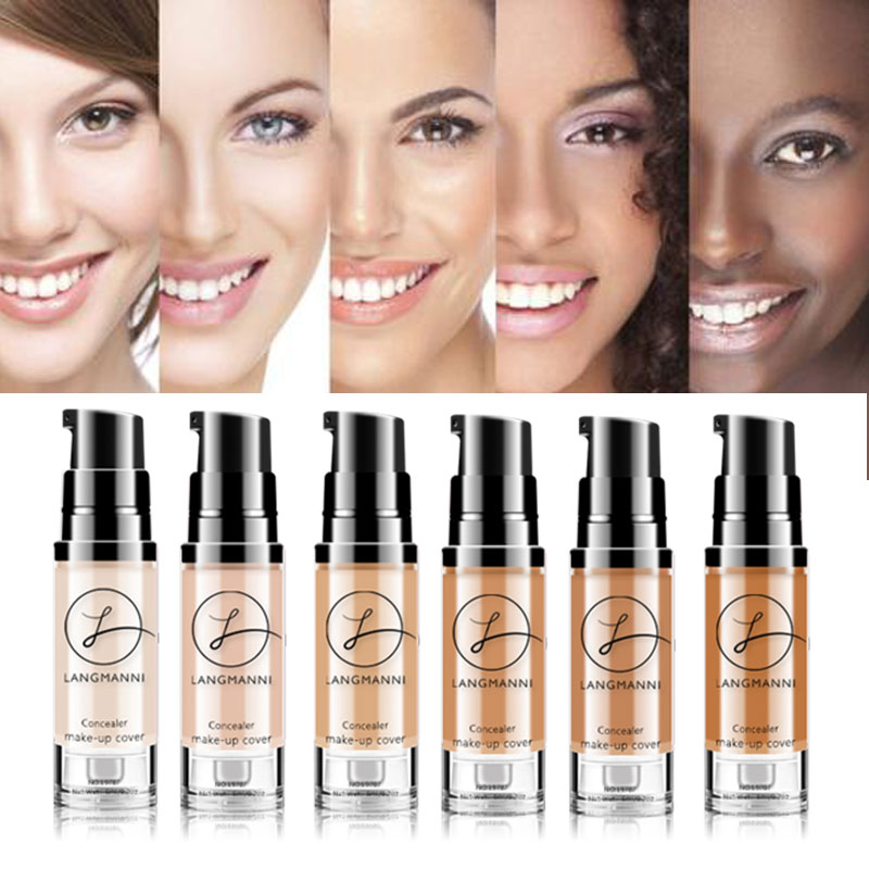 

Full Coverage Waterproof Colour Soft Matte Liquid Foundation Make Up Foundation Concealer Makeup Matte Face Base Tone 6 Color, 02