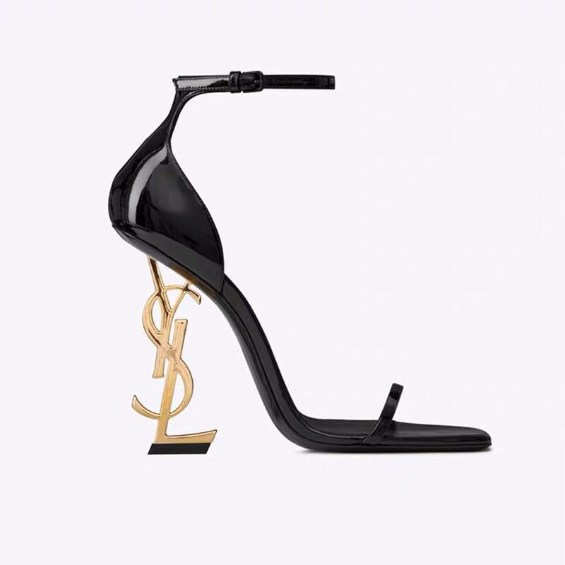 black+gold heels