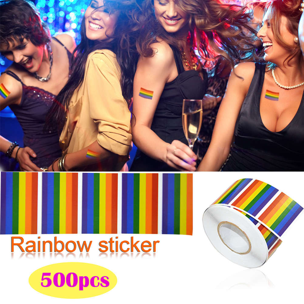 

500 Pieces Gay Pride Rainbow Stickers On A Roll,Support Lgbt Causes,Pride Flag Labels For Gifts,Crafts,Envelope Sealing