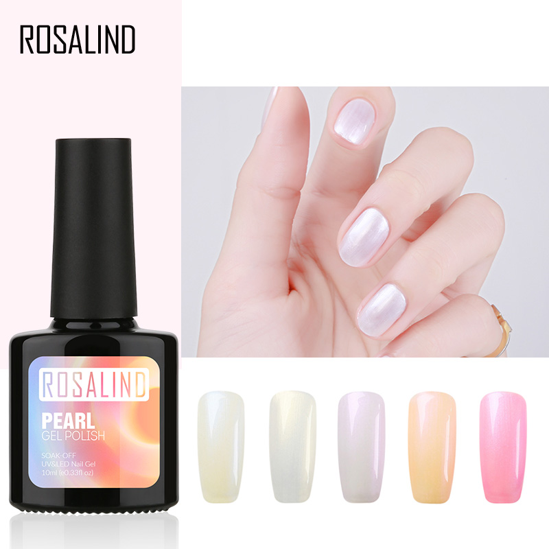 

ROSALIND Gel 1S 10ML Newest Pearl Color Gel Polish Nail UV Soak Off Nail Polish Dry With UV LED Lamp Varnish, Base
