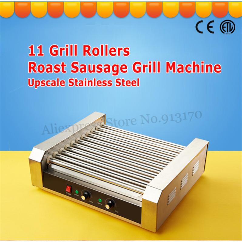 

Commercial Electric Hot Dog Maker Warmer 11 Rollers Grill Cooker Roasting Machine 2200-WaLow Noise