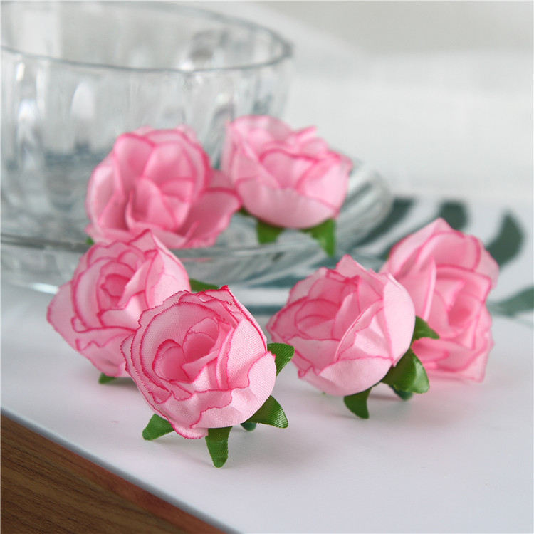 

300Pcs cute mini Roses head Artificial flower rose Buds for DIY wreath wedding decoration Party home decor Fake Flowers flores