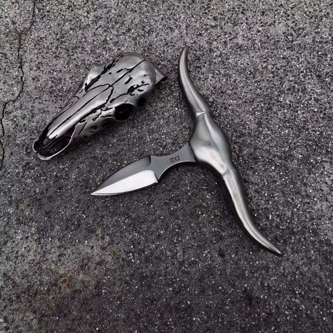 

D2 Blade Mini OX Head Tea Push Knife Outdoor Camping EDC Pocket Tactical Necklace Carried With Survival Knives BM42 BM31 BM 940 485 UT85 UT8