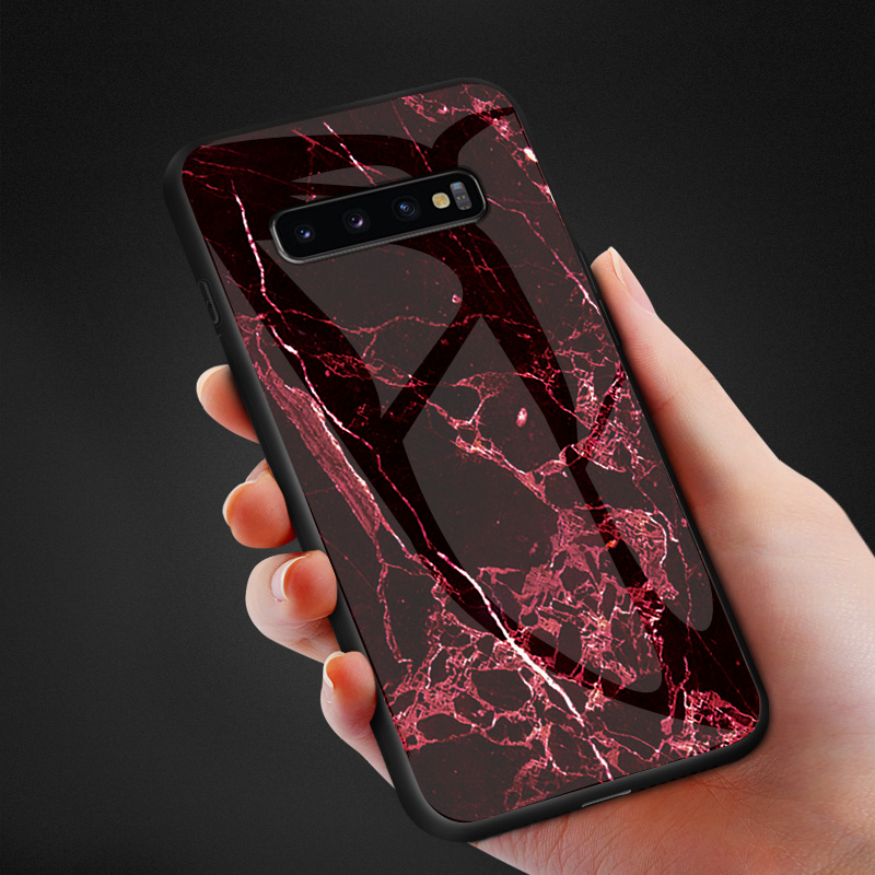 

Smooth Marble Tempered Glass Cover For Samsung Galaxy S10 5G S10 Plus S10e A70 A50 A10 M20 A7 A9 A6 Note9 J6 Plus