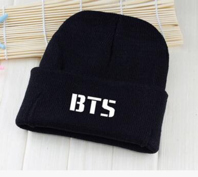 

Fashion-KPOP GOT7 BTS Bangtan Boys Same Style Fan Made Hip Hop Black Knitted Hat Warm Beanies Cap