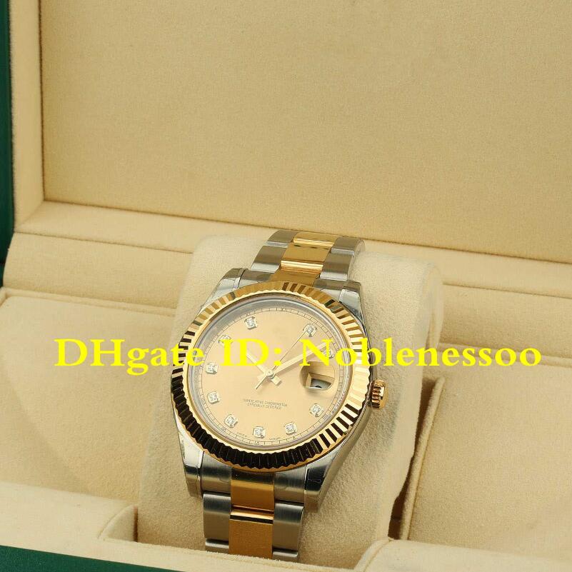 

20 style Mens New II DIAMOND DIAL TWO TONE Datejust 18K GOLD 116333 126334 116300 Asia 2813 Movement Mechanical Men's Automatic Watches, Original box