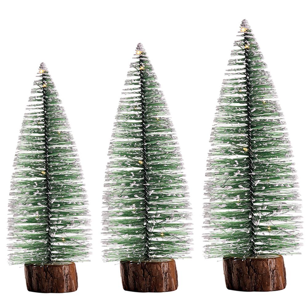 

Christmas New Mini LED Lights Pine Trees Plastic Desktop Ornament for DIY Home Decoration Merry Christmas